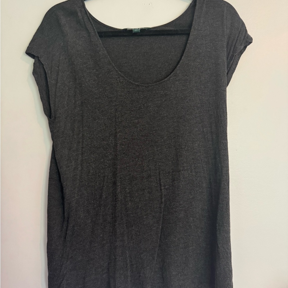 Lauren Ralph Lauren Charcoal Gray Short Sleeve Tee